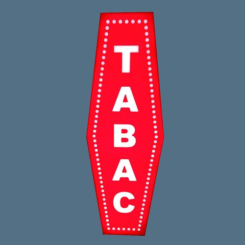 Enseigne carotte de tabac avec lettres